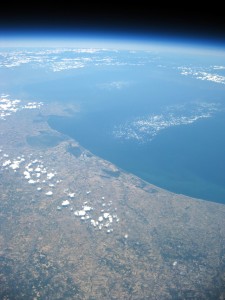 L'Adriatico settentrionale con le valli di Comacchio e la foce del Po. Quota: 38.857 m L'Adriatico settentrionale con le valli di Comacchio e la foce del Po. Quota: 38.857 m