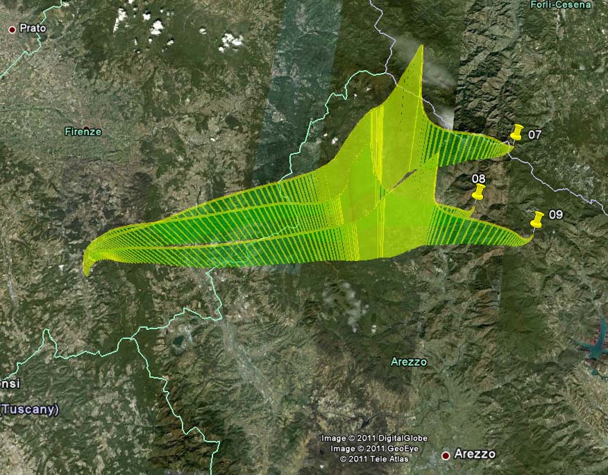 Previsioni punto atterraggio StratoSpera 3